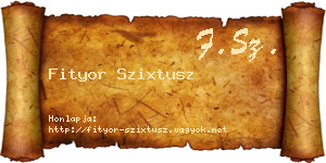 Fityor Szixtusz névjegykártya